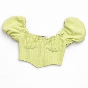 💚ASTR THE LABEL Festival Y2K Boho Chic Paola Crop Top – lime green